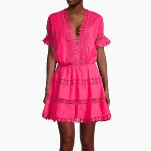 NWT | Anthropologie Peixoto Embroidered Lace Mini Dress in Pink